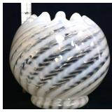 Fenton opalescent spiral optic 5in rose bowl
