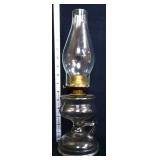 Vintage clear glass oil lamp