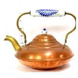 Vntg copper tea kettle