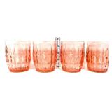 Lot of 4 vintage pink depression glasses