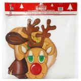 NOS 36in cardstock jointed reindeer in org package