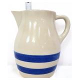 Vintage stone blue band 7in pitcher
