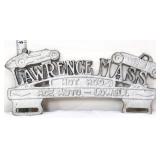 Vntg metal Lawrence Mass Hot Rod tag topper