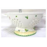 White colander with flowers