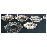 Lot of 6pcs of etched clear glass