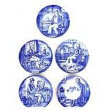Lot of 5 Wedgewood 4.25in blue/white plates