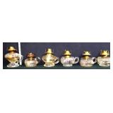 Lot of 6 clear glass oil lamp bases