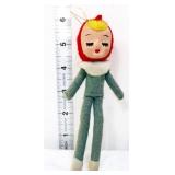 Vintage felt 6in elf Christmas ornament
