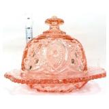 Pink dome top butter dish