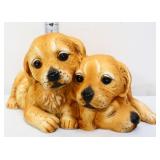 Homco porcelain 3 brown laying puppies figure