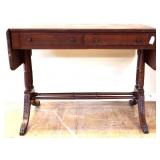 Vtg mahogany drop side 2 drawer table see pics