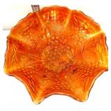 Vintage 9in marigold carnival bowl
