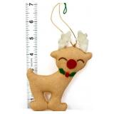 Vntg felt 5in reindeer Christmas ornament