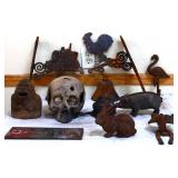 Mixed lot of cast iron items see photos