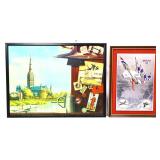 Lot of 2 Framed military theme pictures