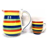 2pc Colorful swirl pitcher set