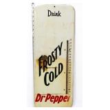 Vtg metal 9.75x25.5 Dr Pepper thermometer