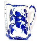 Vntg blue/white Cash Family 7in pitcher