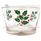 Vntg Indiana Glass holly bowl