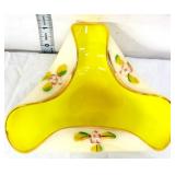 Vntg Nasco yellow/white cased folded edge bowl
