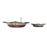 Lot of 2 silver plate trays