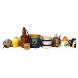 Mixed estate lot incl utensil crock