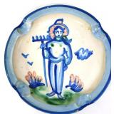 Vntg Hadley farmer with rake ashtray