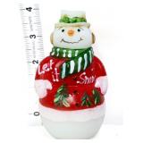 Fenton white satin 4in Let It Snow snowman