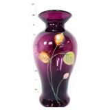 Fenton aubergine 8in vision signed vase