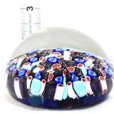Art glass domed paperweight with flowers