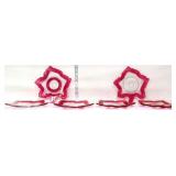 Lot of 6 cranberry/clear leaf plates