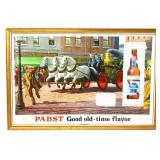 Framed 29.75x20 Pabst Blue Ribbon adv art