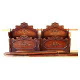 Pair 1920s twin size beds with wood rails see pics