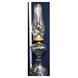 Vintage clear glass oil lamp