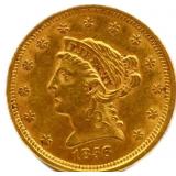 1856 liberty head $2.5 gold coin