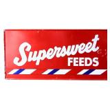 Vntg metal 70x34 Supersweet Feeds sign