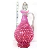 Fenton cranberry opalescent hobnail decanter