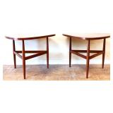 Pair MCM guitar pick end tables