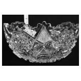 Clear cut glass hobstar 8in bowl