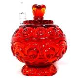 Vintage Amberina Moon & Star Candy Dish