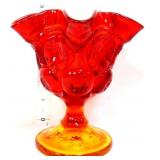 Vintage 5.5 in amberina Moon and Star Compote