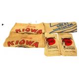 Lot of 5 burlap sacks, inc Planters