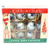 Lot of 9 vintage christmas ornaments in box