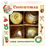 Lot of 3 vintage christmas ornaments in box