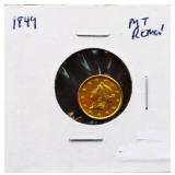 1849 $1 gold coin