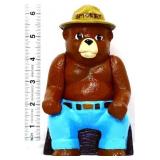 Cast iron sitting Smokey bear bank