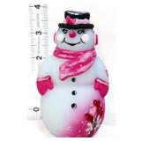 Fenton satin 4in Valentine snowman