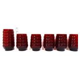 Lot of 6 ruby red bubble drinking glasses