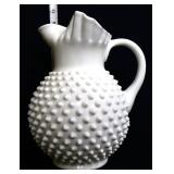 Fenton milk glass hobnail 10in pitcher