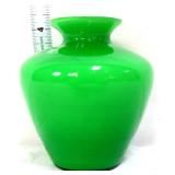 Green cased glass 4in vase